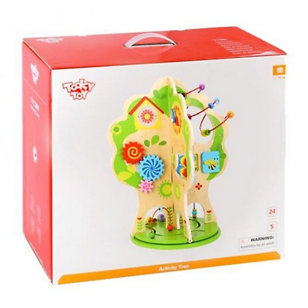 Продукт Tooky Toy - Дървено въртящо се дърво с активности - 0 - BG Hlapeta